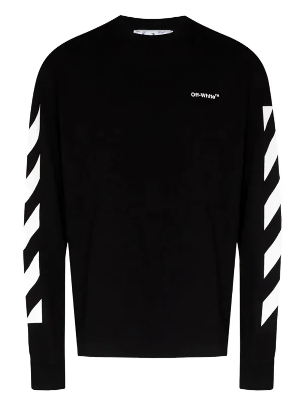 Off-White ダイアゴナルストライプ スウェットシャツ | ブラック