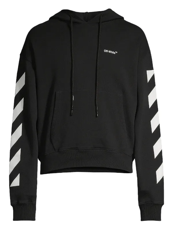 Off-White ストライプ パーカー | ブラック | FARFETCH JP