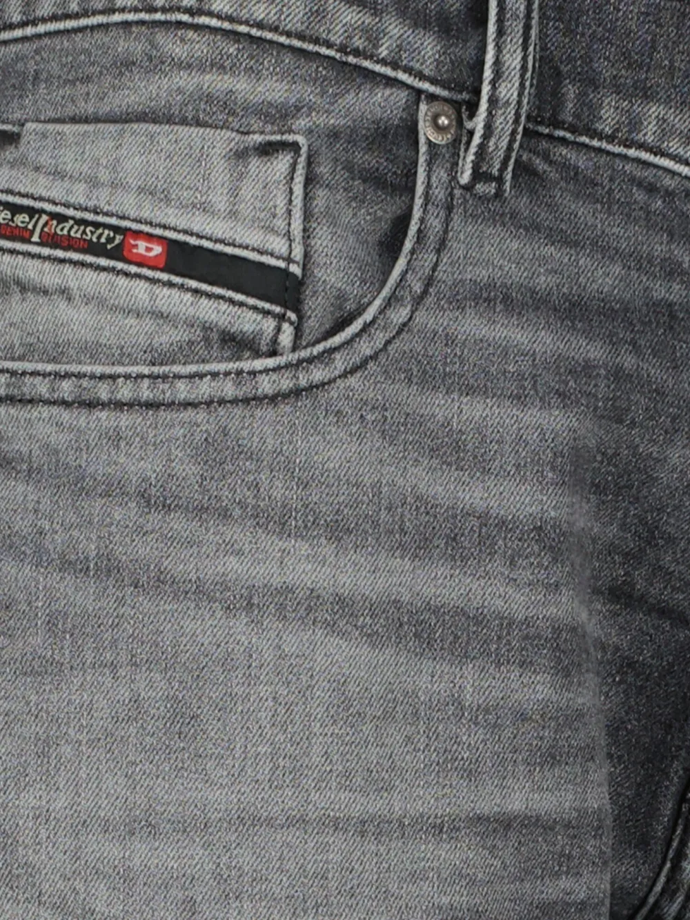 Diesel D-Strukt jeans met logopatch en vijf zakken Grijs