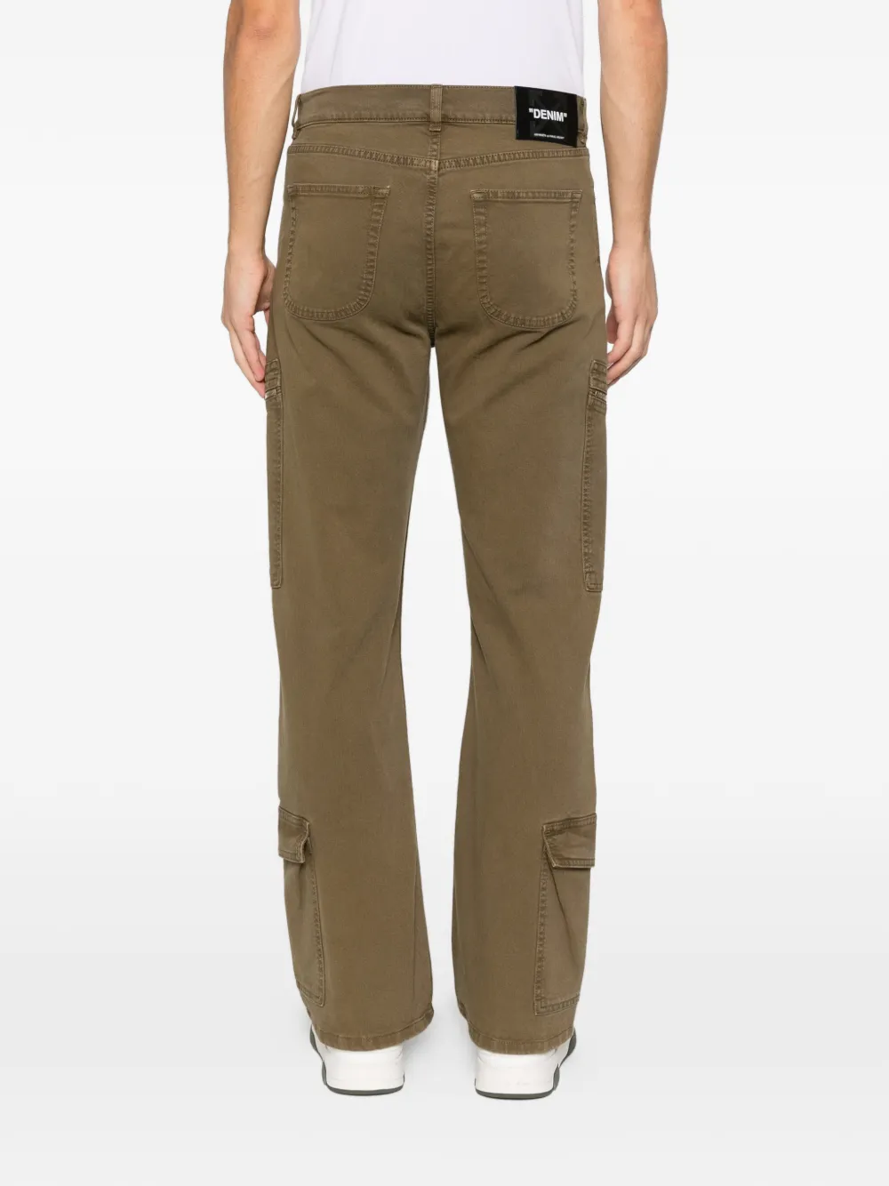 Off-white Zip-pocket Embroidery Trousers In Green