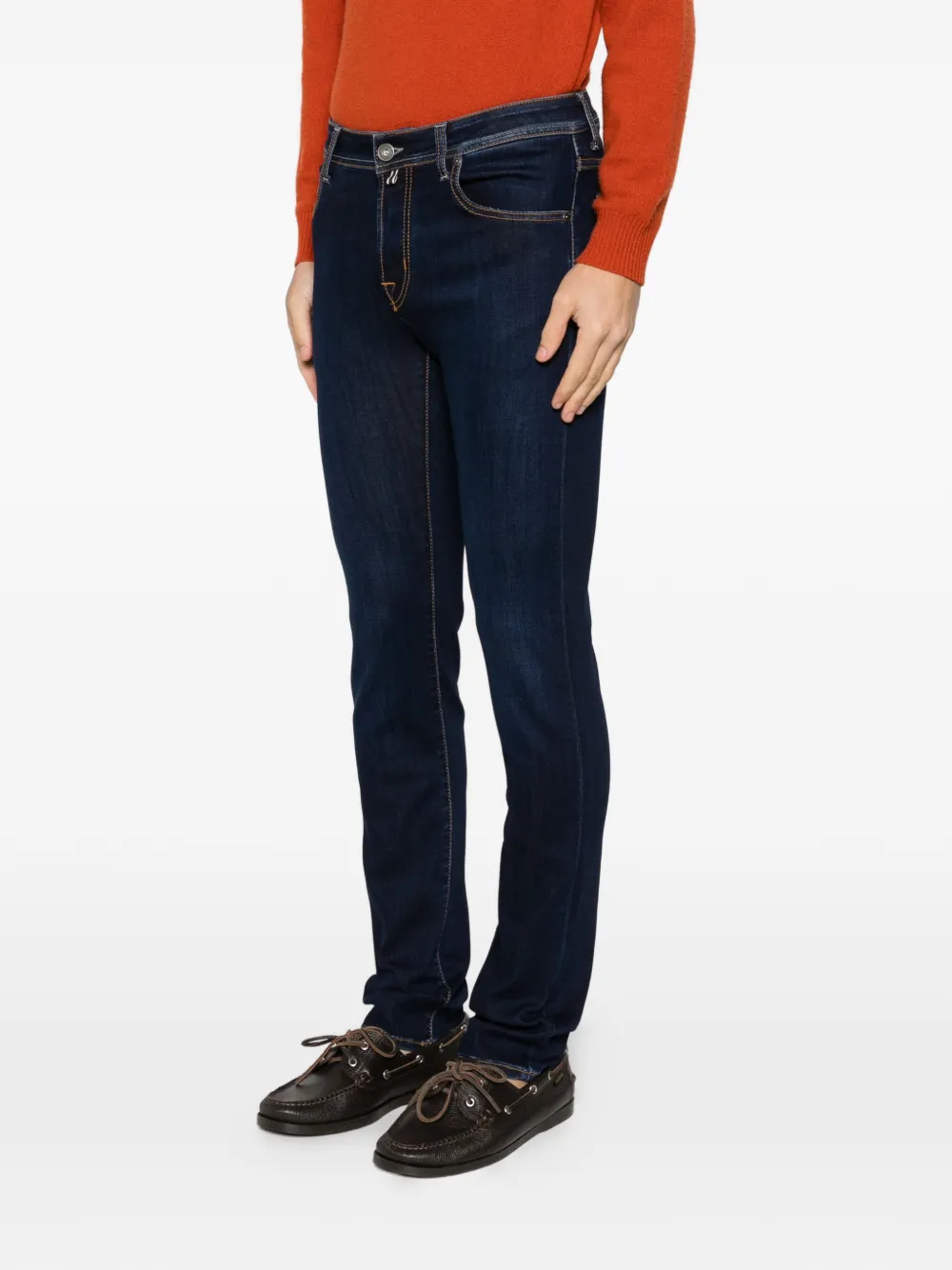 Jacob Cohen Nick Contrast-stitching Jeans In Blue