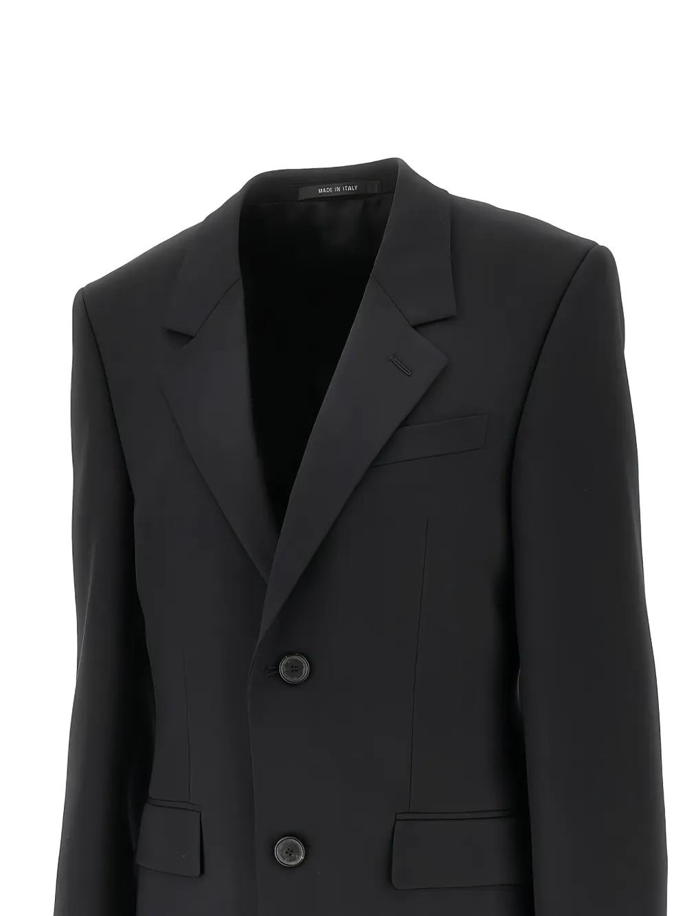 Balenciaga Single-breasted Wool Blazer In Black