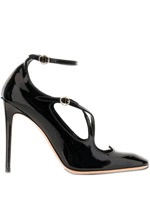 A.Bocca 90mm T-strap leather pumps