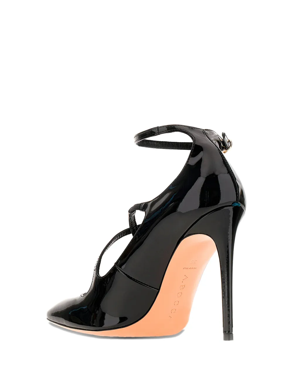 A.Bocca 90 mm leren pumps met T-bandje Zwart