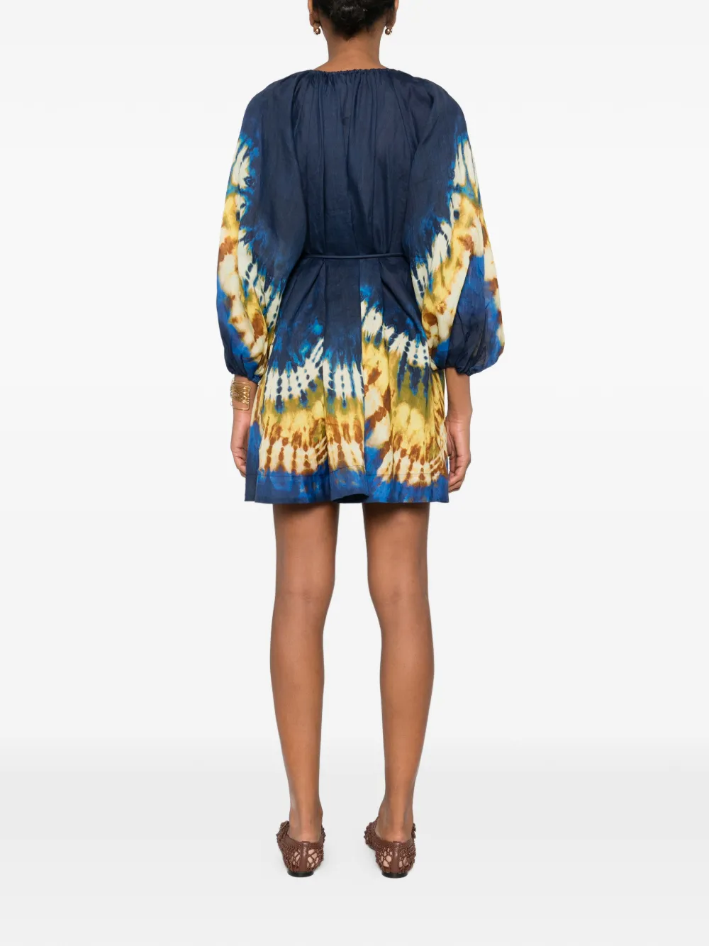 ALEMAIS Martine mini-jurk met ceintuur Blauw