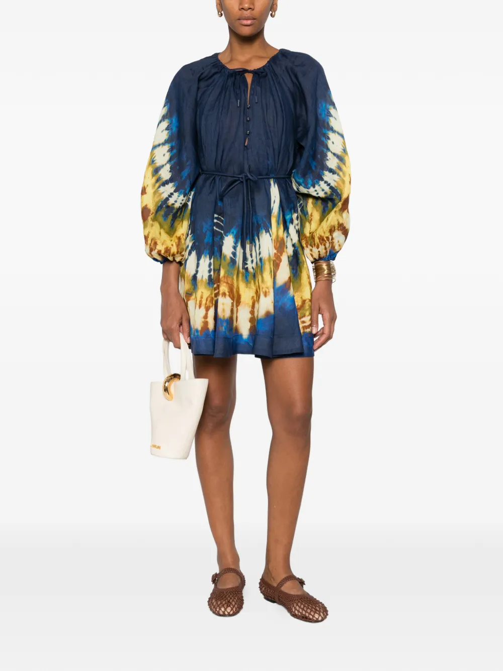 ALEMAIS Martine belted mini dress - Blauw