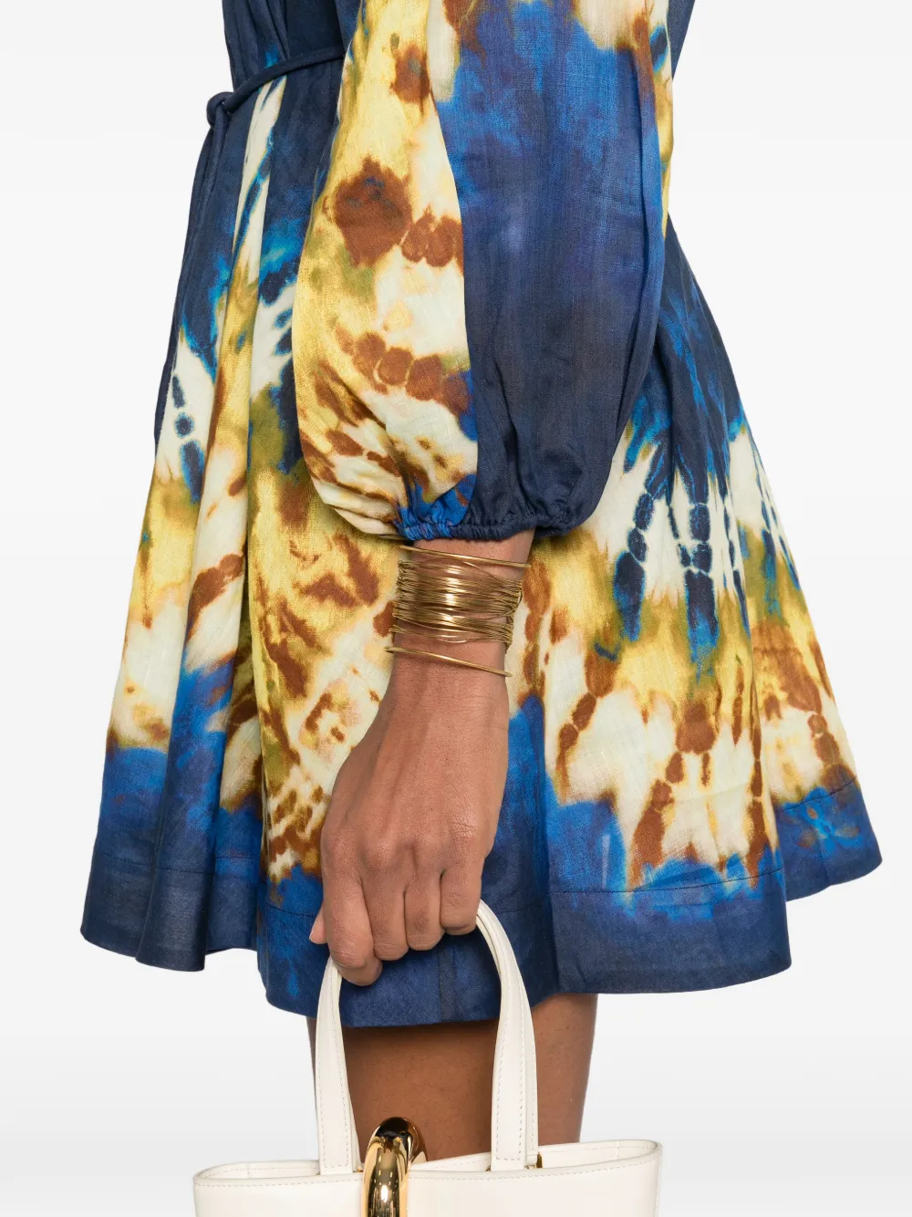ALEMAIS Martine mini-jurk met ceintuur Blauw