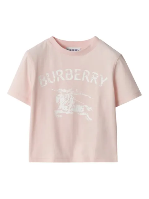 Burberry Kids playera con logo Equestrian Knight Design
