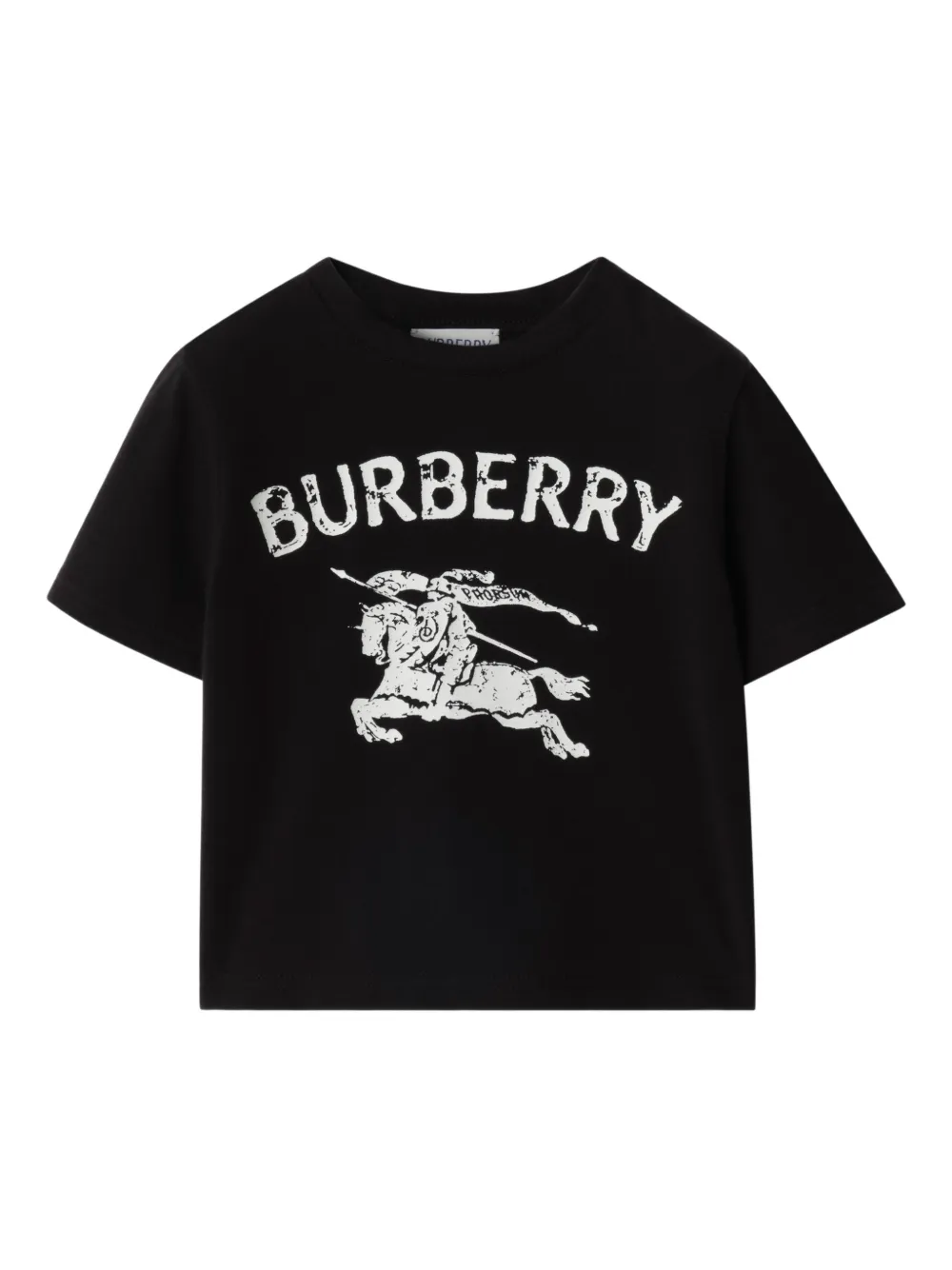 Burberry Kids T-shirt Equestrian Knight Design - Nero