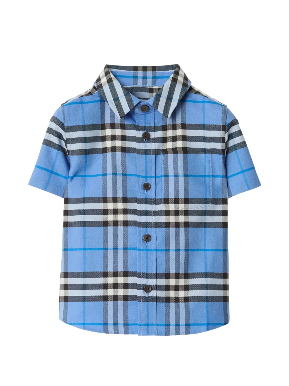Burberry Kids check oxford shirt - Blu