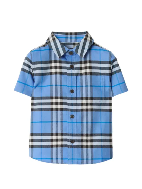 Burberry Kids camisa oxford con motivo de cuadros