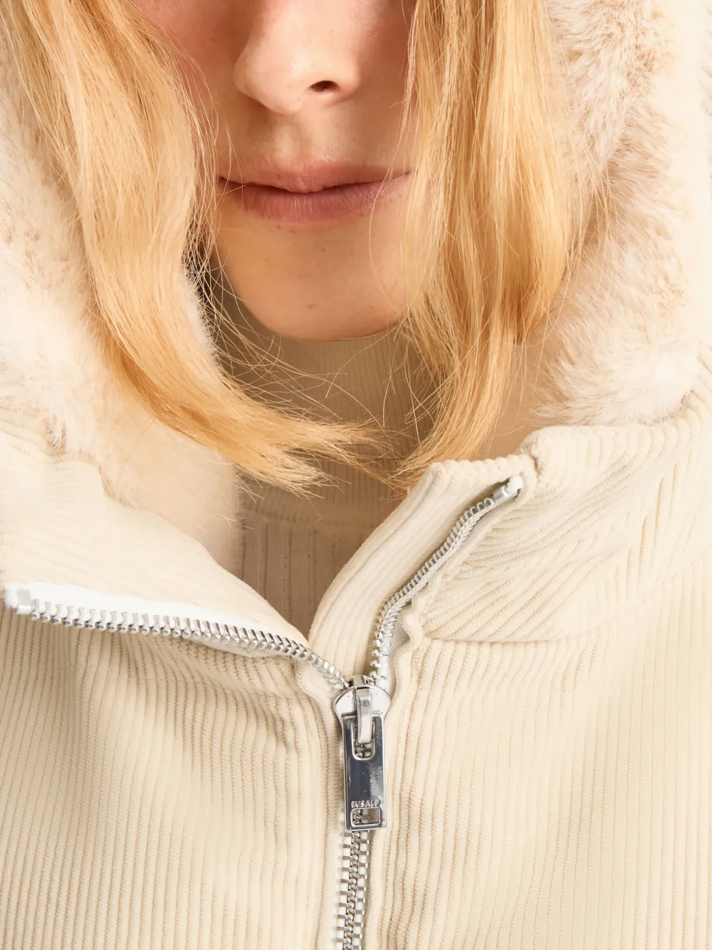 Fusalp Barsy Hooded Corduroy Ski Jacket In Neutral
