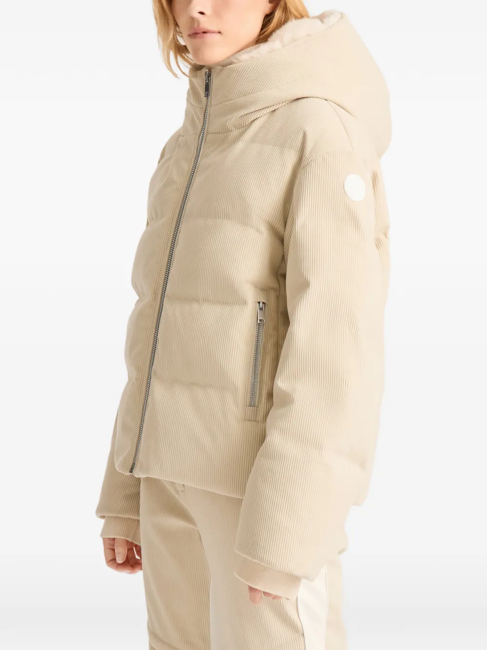 Fusalp Barsy Hooded Corduroy Ski Jacket In Neutral