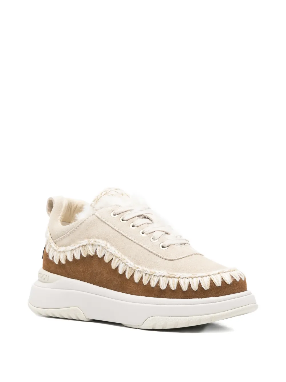 Mou stitch shearling sneakers - Beige