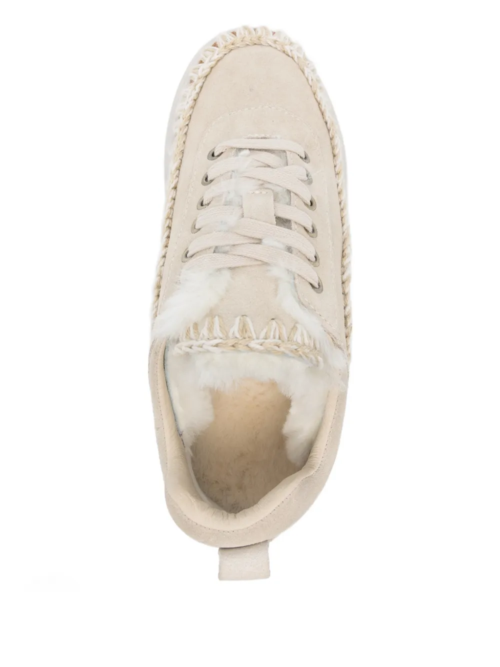 Mou Stitch Shearling Sneakers In Neutral