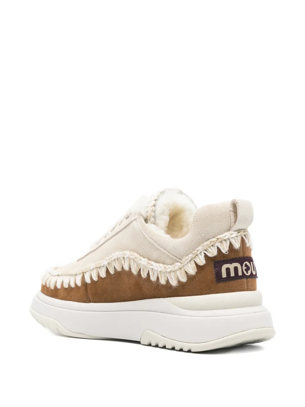 Mou Stitch Shearling Sneakers In Neutral