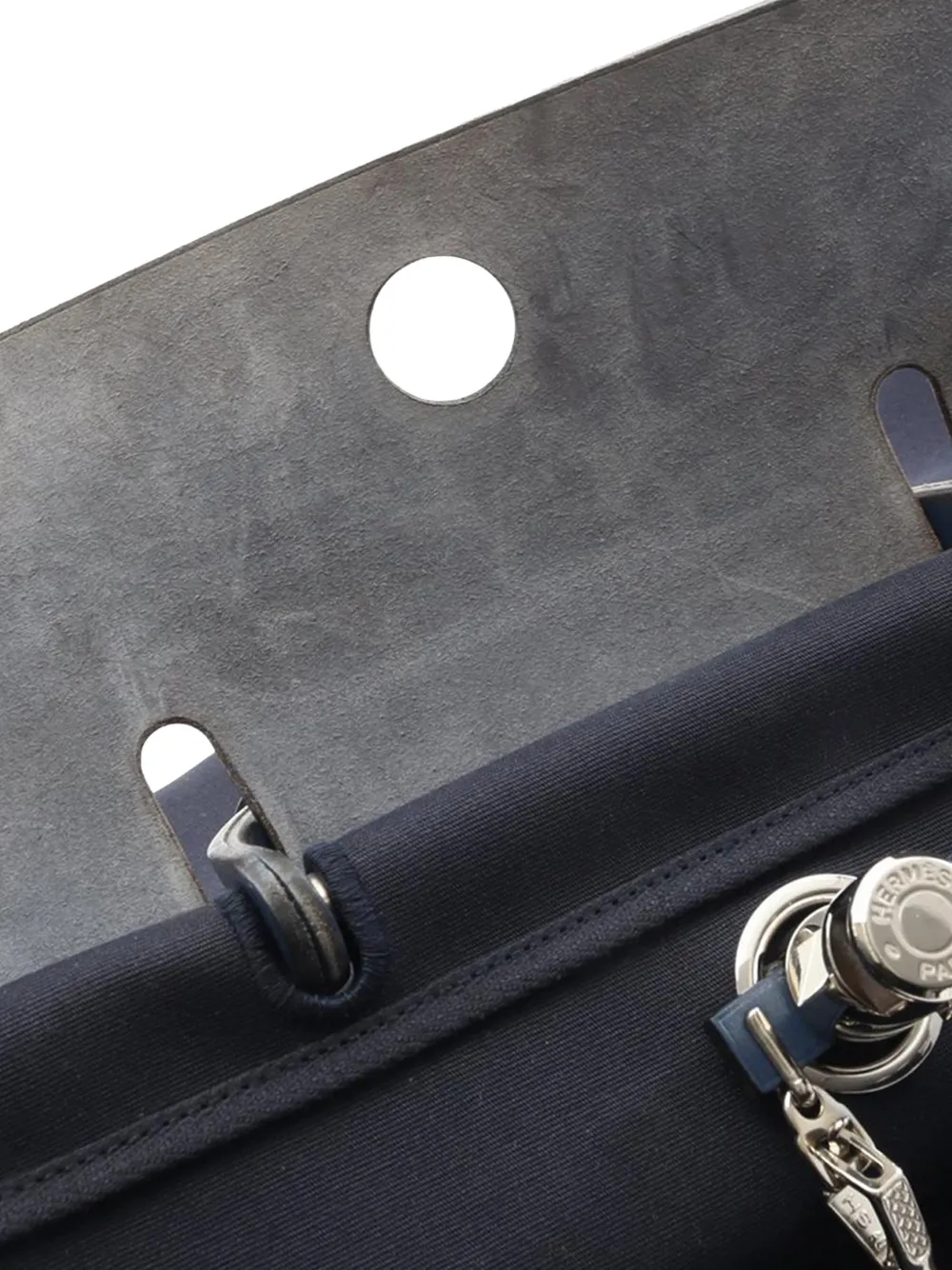 HERMES Pre-owned 2002 Toile Vache Hunter Herbag Zip 39 Satchel In Blue