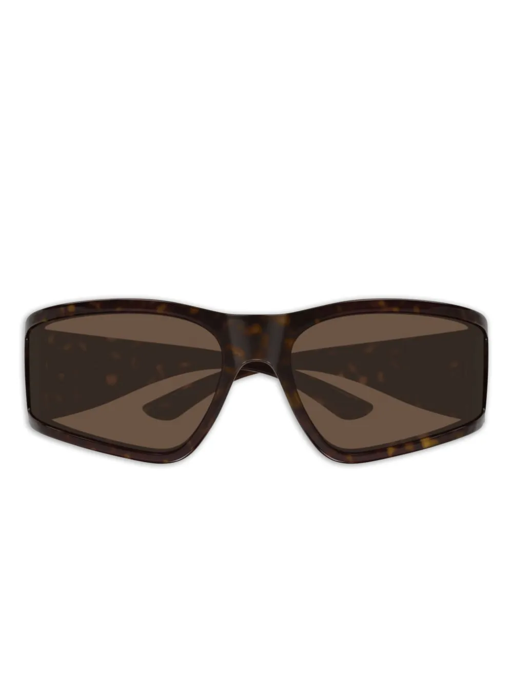 Balenciaga Eyewear rectangle logo-detail sunglasses - Marrone