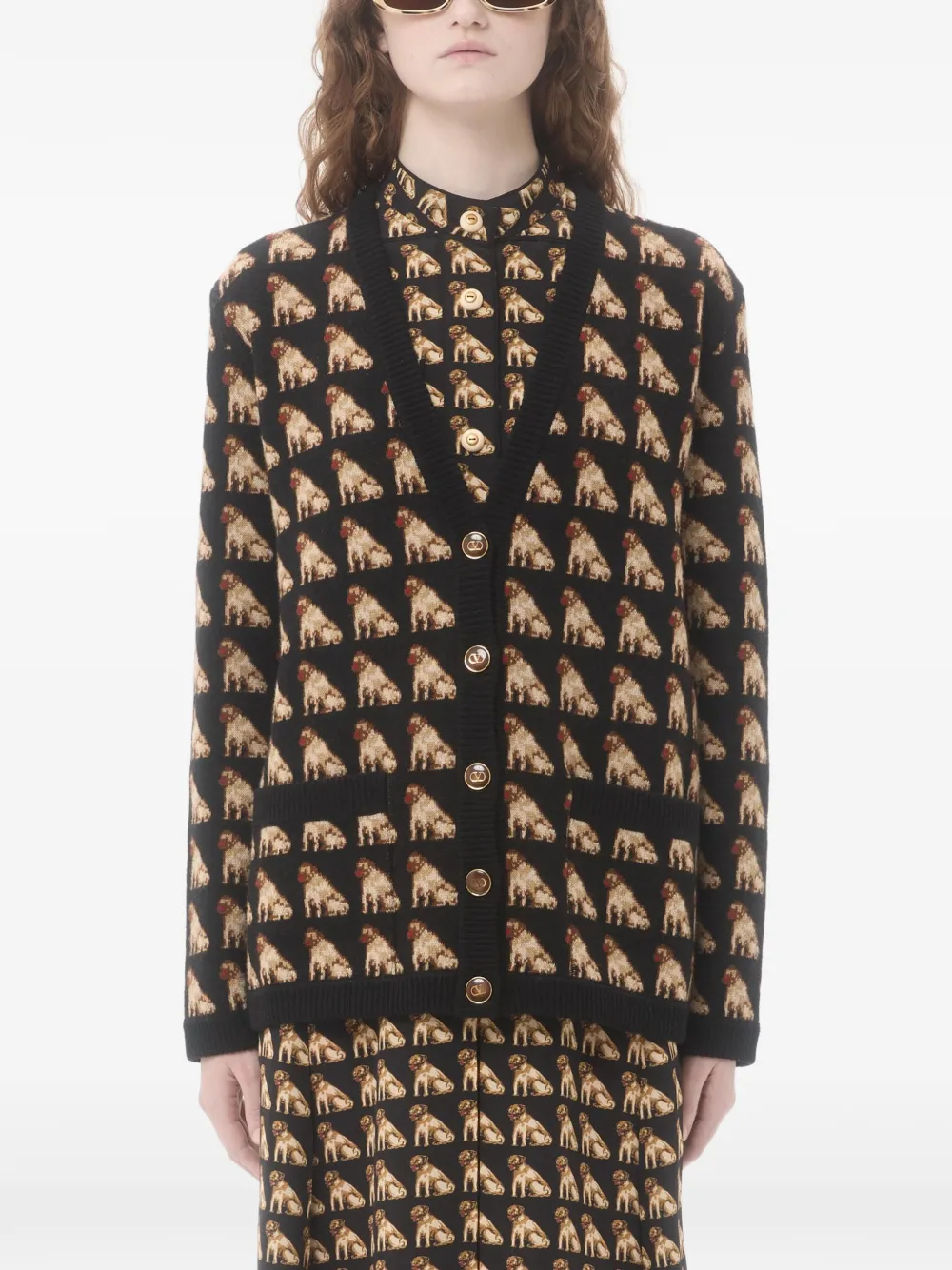 Valentino Wool Cardigan In Multi