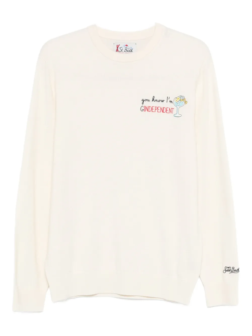 MC2 Saint Barth sudadera con cuello redondo y bordado | blanco | Image 1