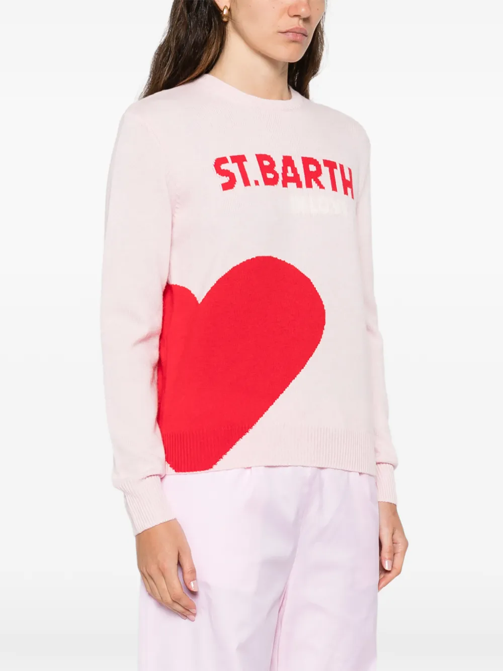  Mc2 Saint Barth Heart Graphic Jumper - Pink 