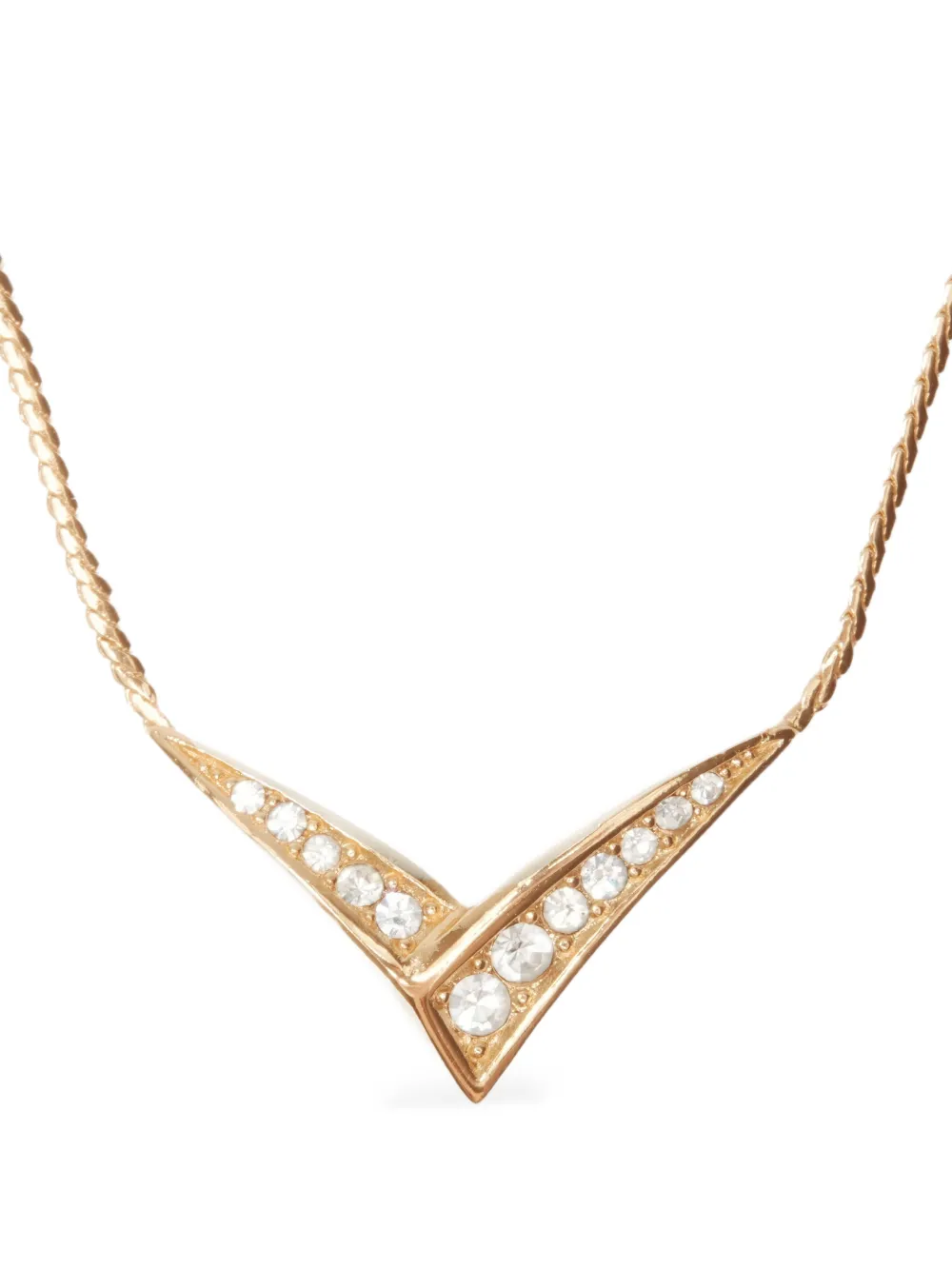 Christian Dior Pre-Owned 1980-1990 rhinestone necklace - ゴールドトーン Christian Dior Pre-Owned 1980-1990 rhinestone necklace - ゴールドトーン