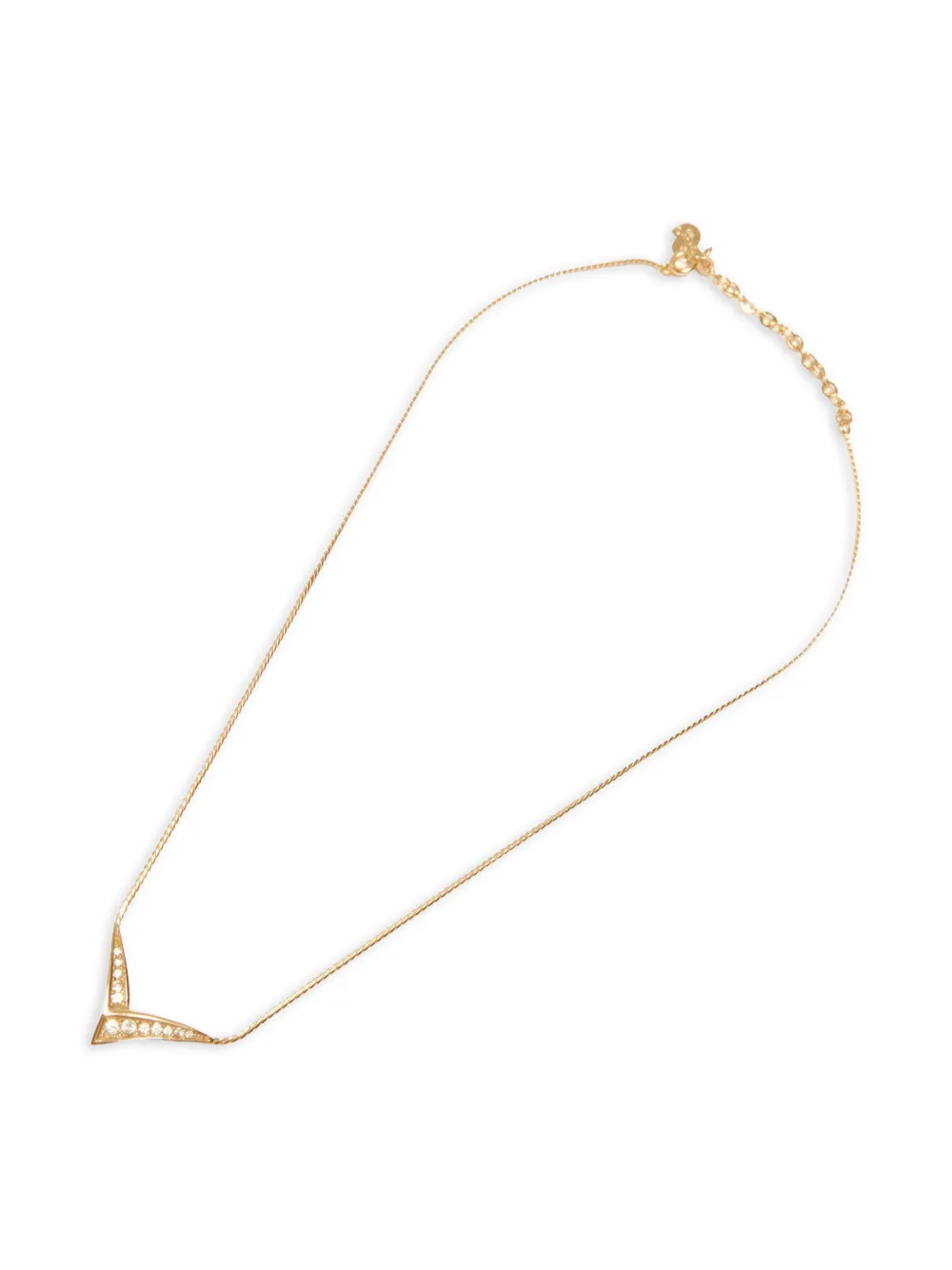 Christian Dior Pre-Owned 1980-1990 rhinestone necklace - Oro