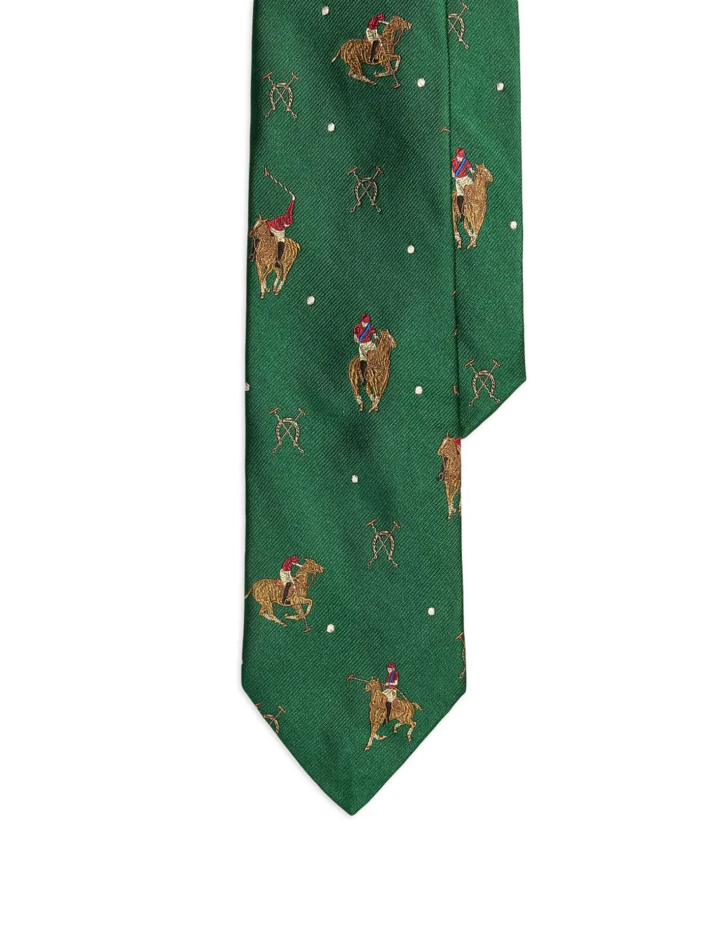 Polo Ralph Lauren equestrian-player silk tie - Verde