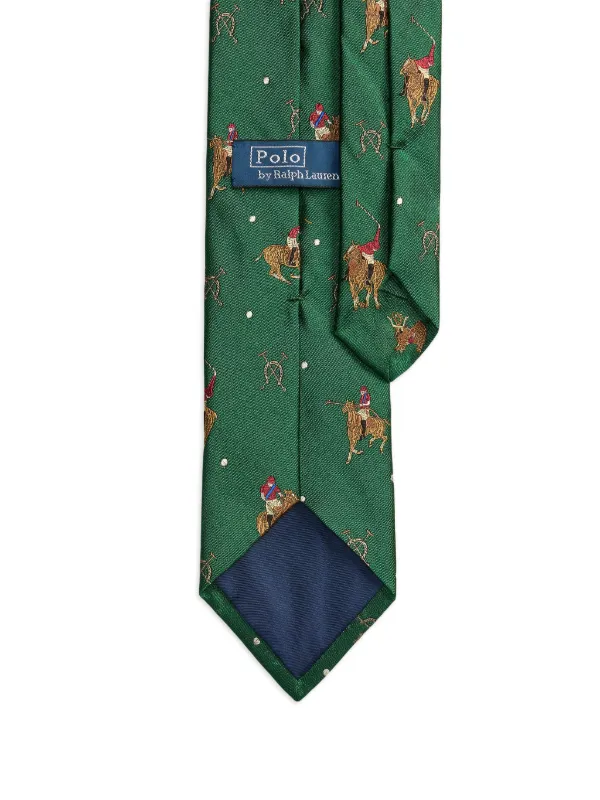 Ralph Lauren 緑 馬と騎手 ネクタイ ONE Polo Ralph Lauren Equestrian Patterned Silk Tie | Green | FARFETCH
