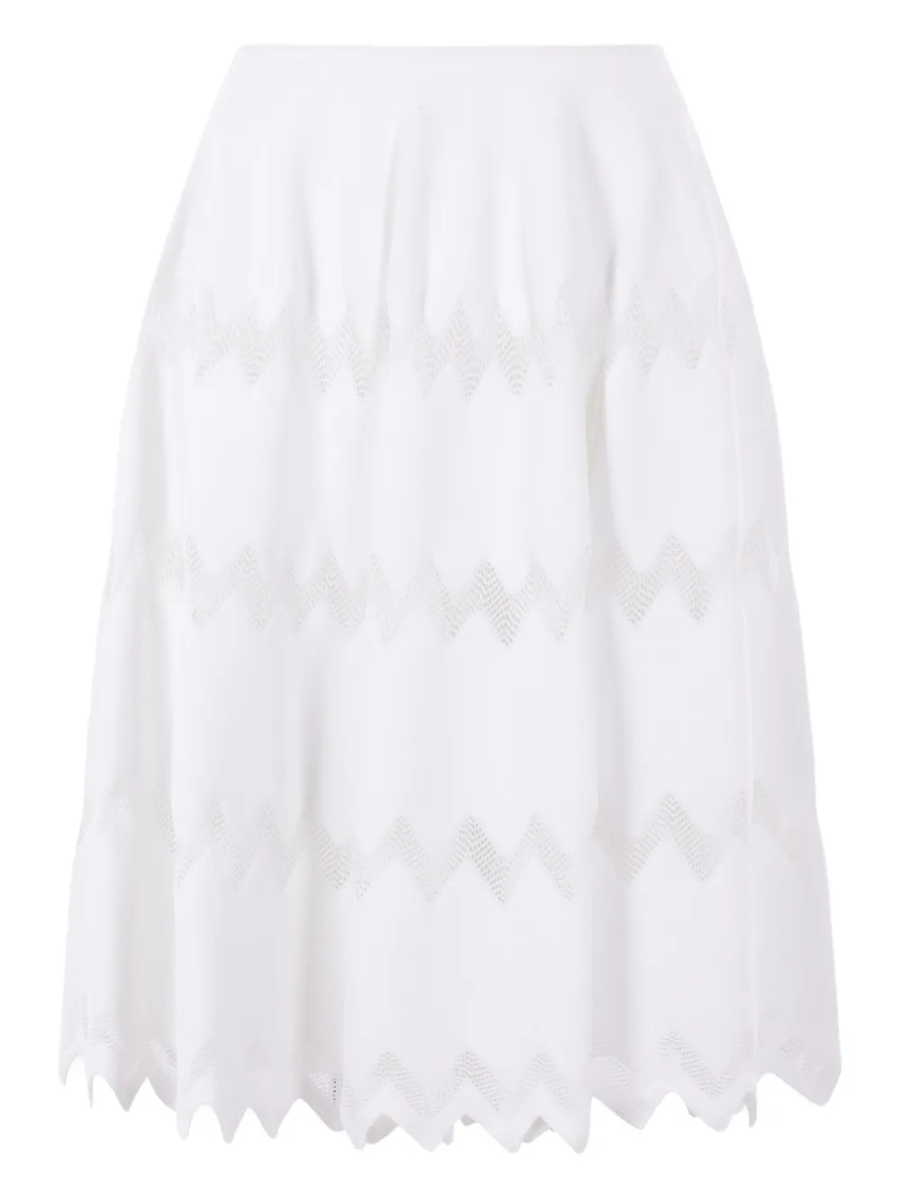Alaïa falda midi con detalle en zigzag | blanco | Image 1
