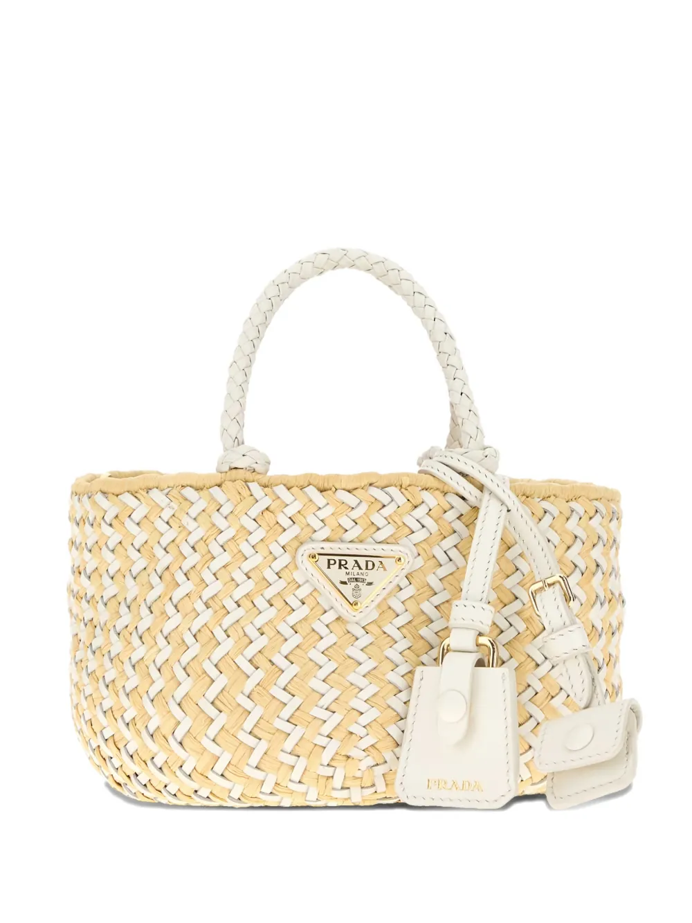Prada leather-handle tote bag | Neutrals | Image 1