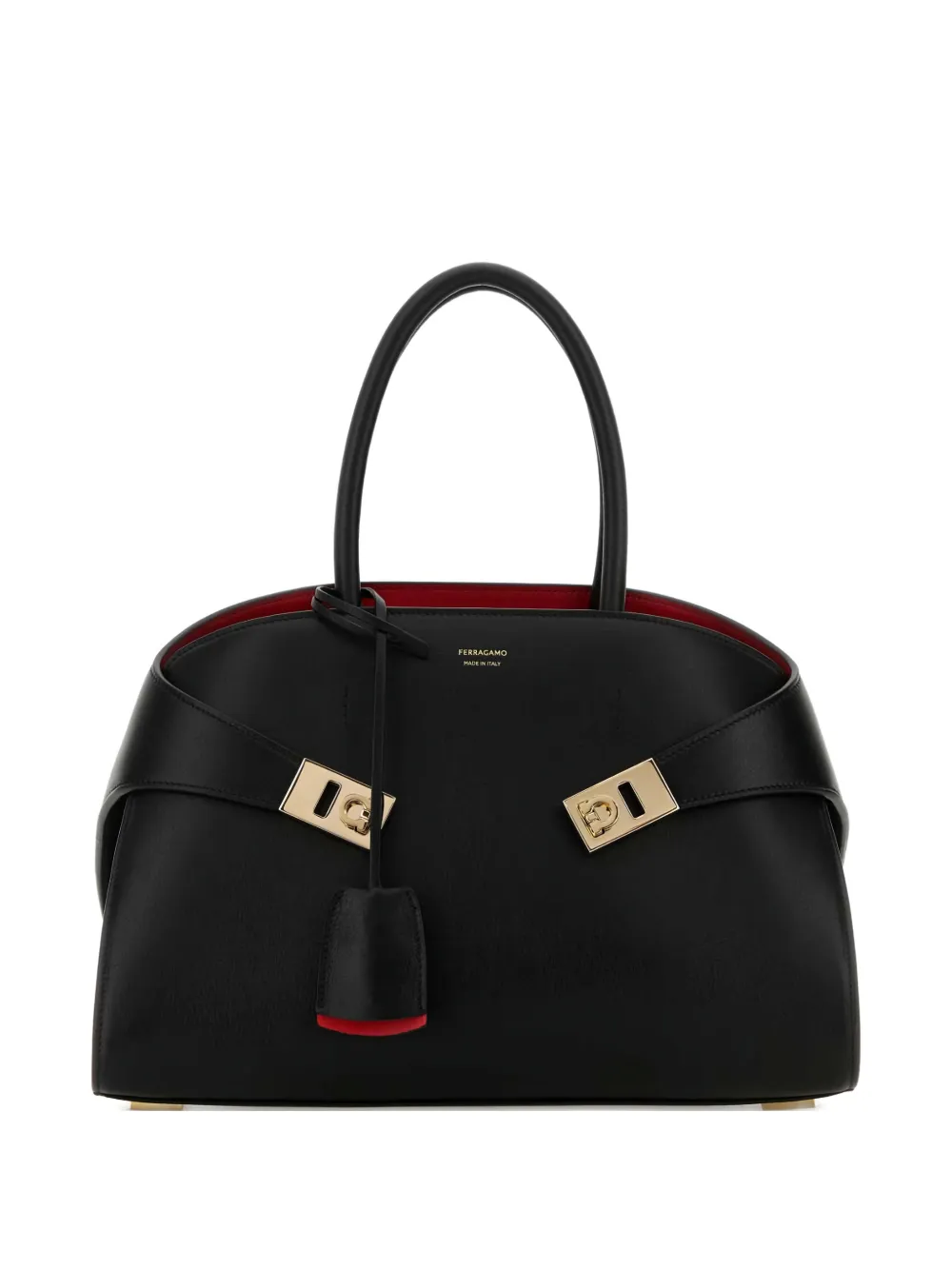 Ferragamo medium Hug leather tote bag Zwart