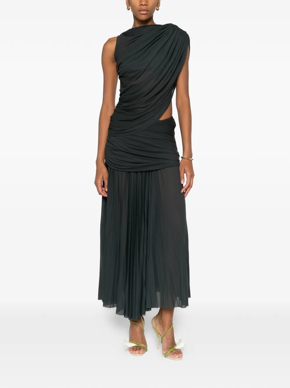 Proenza Schouler draped cutout maxi dress - Groen