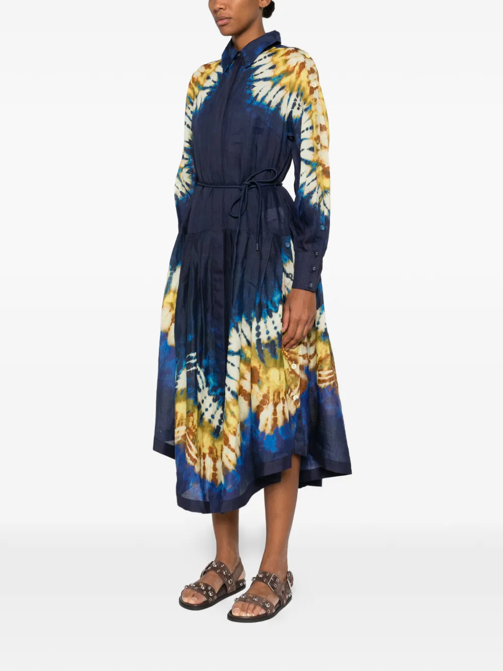 ALEMAIS tie-dye tie maxi dress - Blu