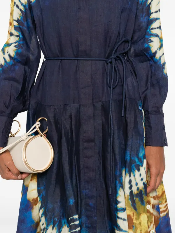 ALEMAIS tie-dye Tie Maxi Dress | Blue