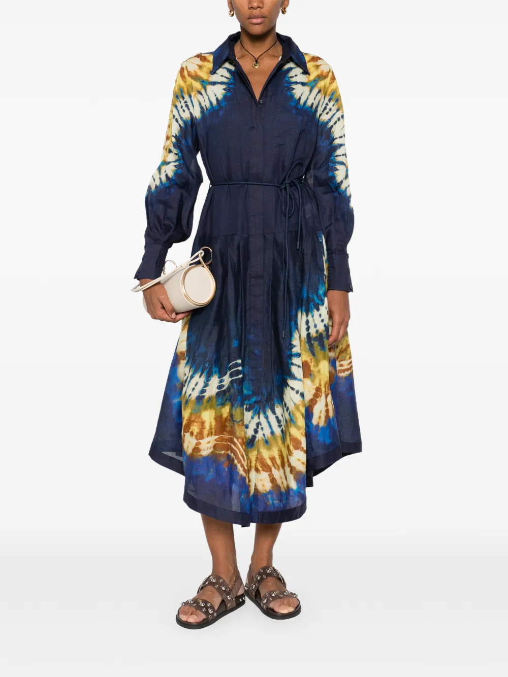 ALEMAIS Maxi-jurk met tie-dye print Blauw
