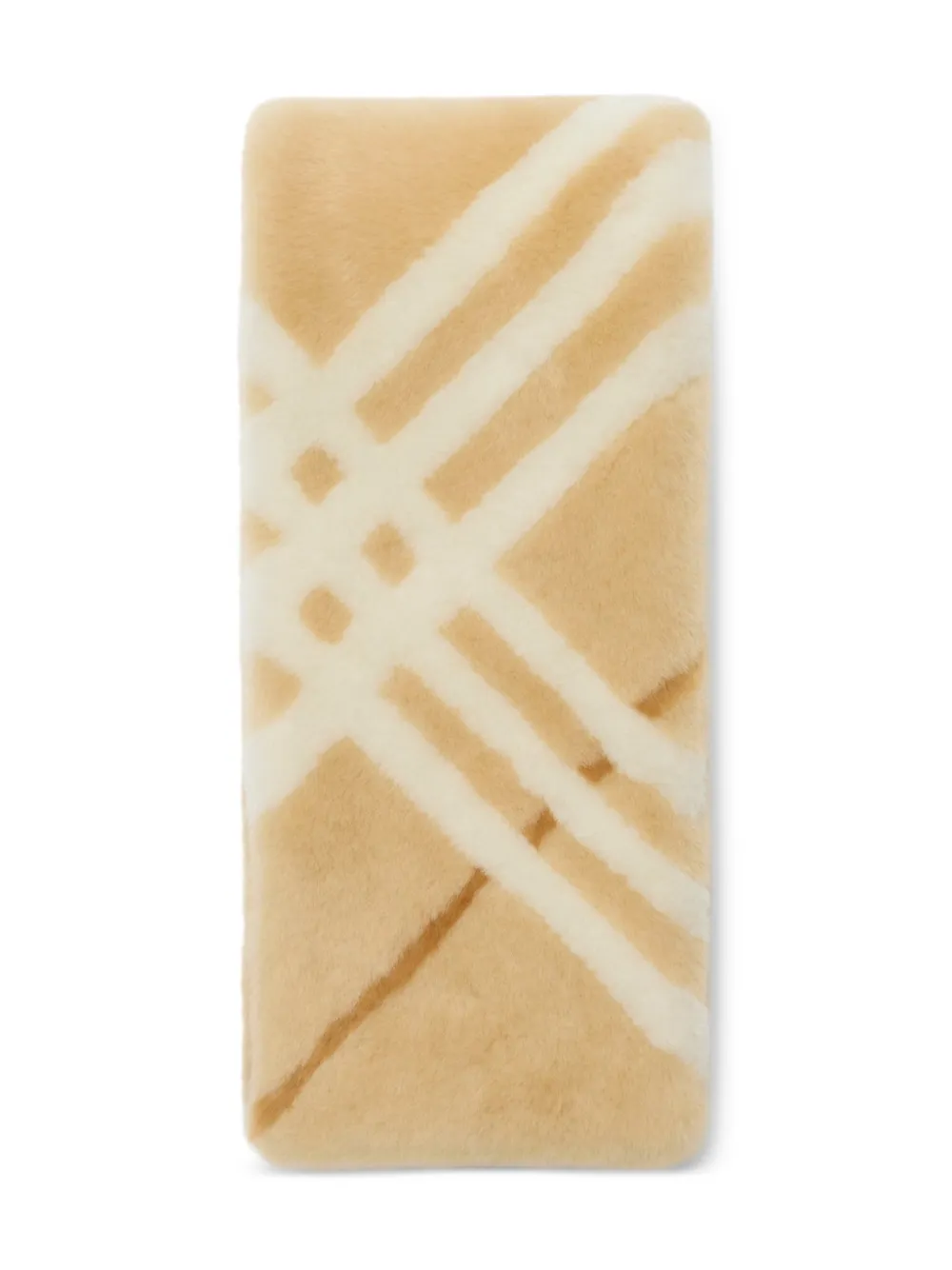 Burberry Equestrian Knight Design check shearling scarf | Men | Image 2