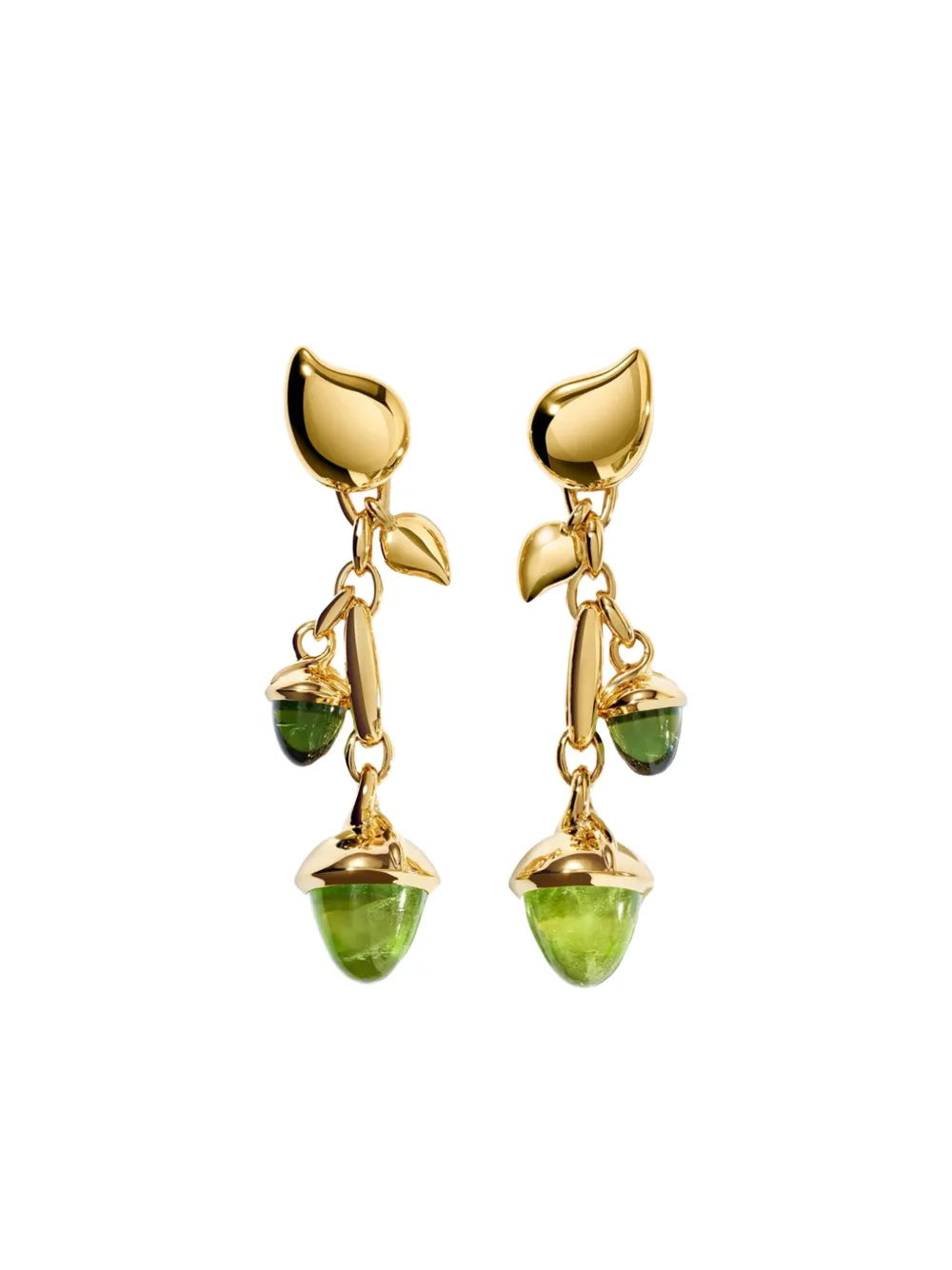 TAMARA COMOLLI 18K yellow gold Rainforest Mikado Acorn periodt and tourmaline earrings | Gold | Image 1
