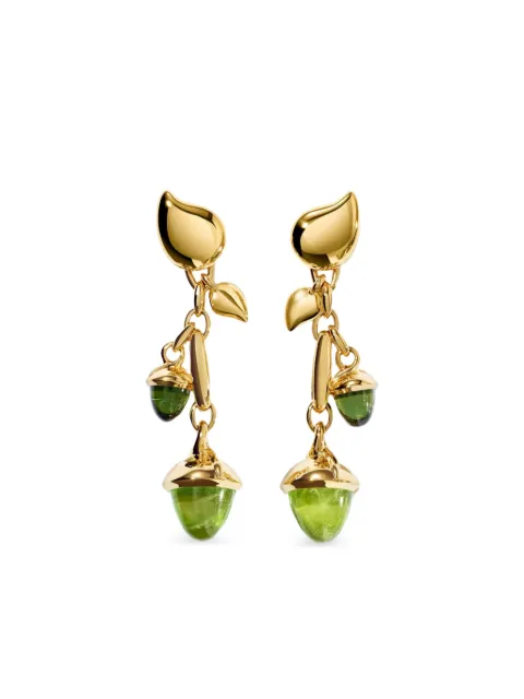 TAMARA COMOLLI pendientes Rainforest Mikado Acorn en oro amarillo de 18 ct con turmalina y peridoto