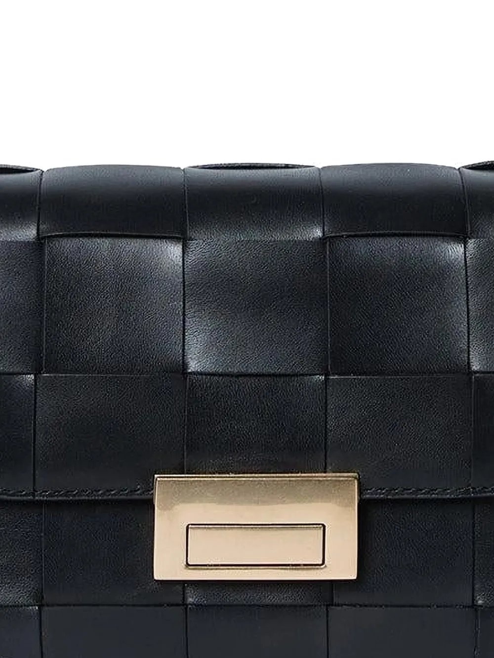 Loeffler Randall Desi Woven Leather Crossbody In Black