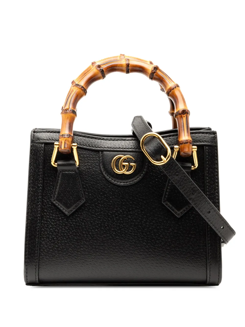 Gucci Pre-Owned 2016-2025 Small Calfskin Bamboo Diana satchel - ブラック
