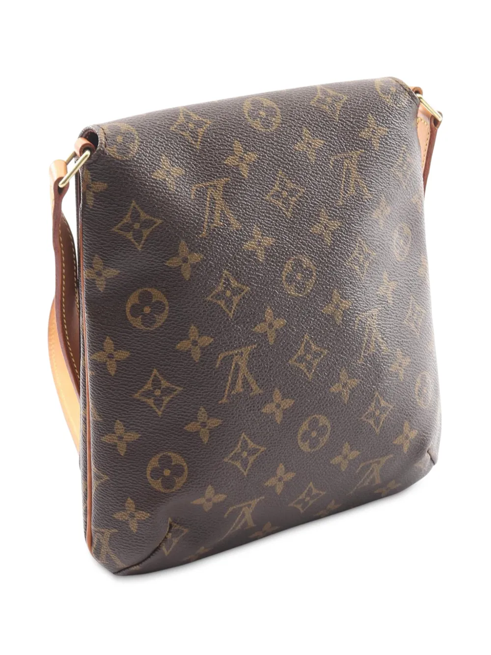 Pre-owned Louis Vuitton 2002 Monogram Musette Salsa Pm Long Strap Crossbody Bag In Brown