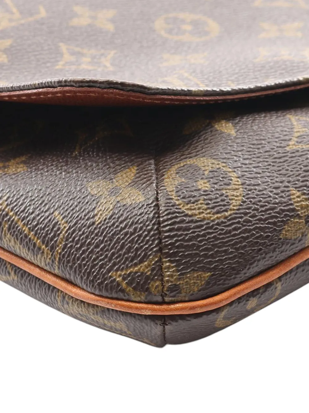 Pre-owned Louis Vuitton 2002 Monogram Musette Salsa Pm Long Strap Crossbody Bag In Brown