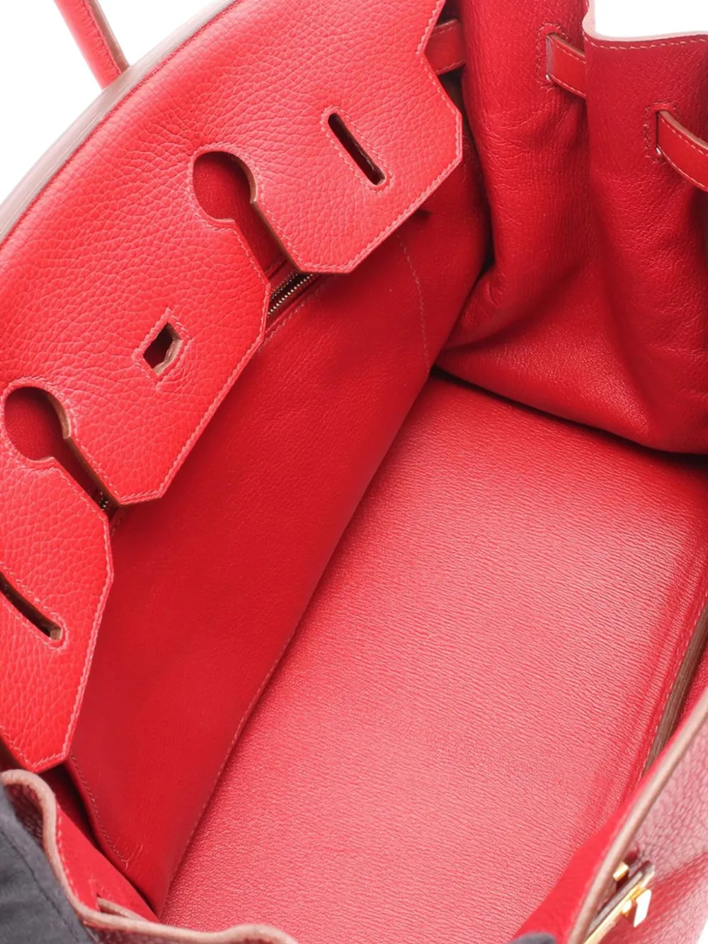 Pre-owned Hermes 2010 Taurillon Clemence Birkin Retourne 35 Handbag In Red