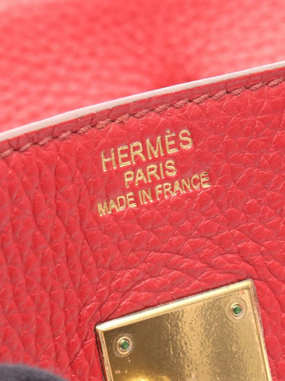Pre-owned Hermes 2010 Taurillon Clemence Birkin Retourne 35 Handbag In Red