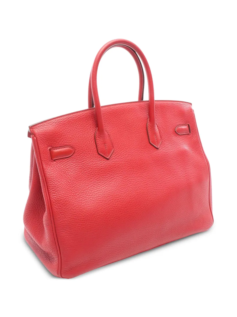 Pre-owned Hermes 2010 Taurillon Clemence Birkin Retourne 35 Handbag In Red