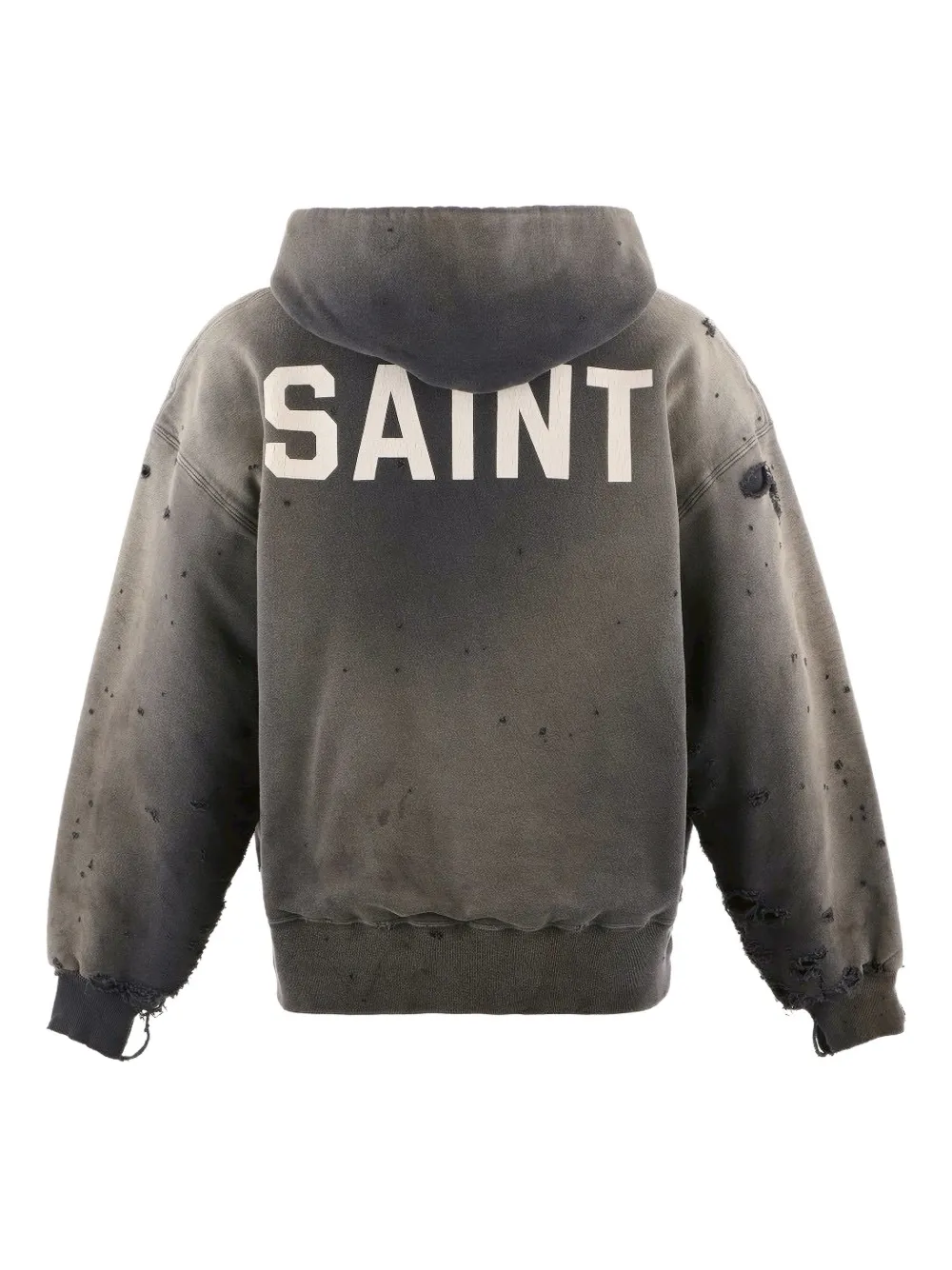 SAINT MXXXXXX Gerafelde hoodie met buidelzak Grijs