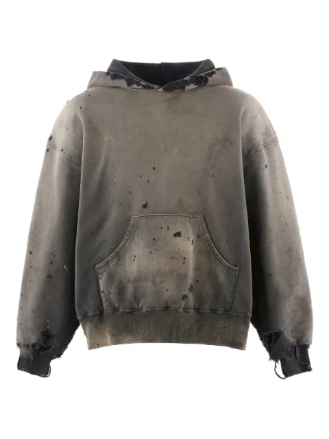 SAINT MXXXXXX distressed front pouch pocket hoodie