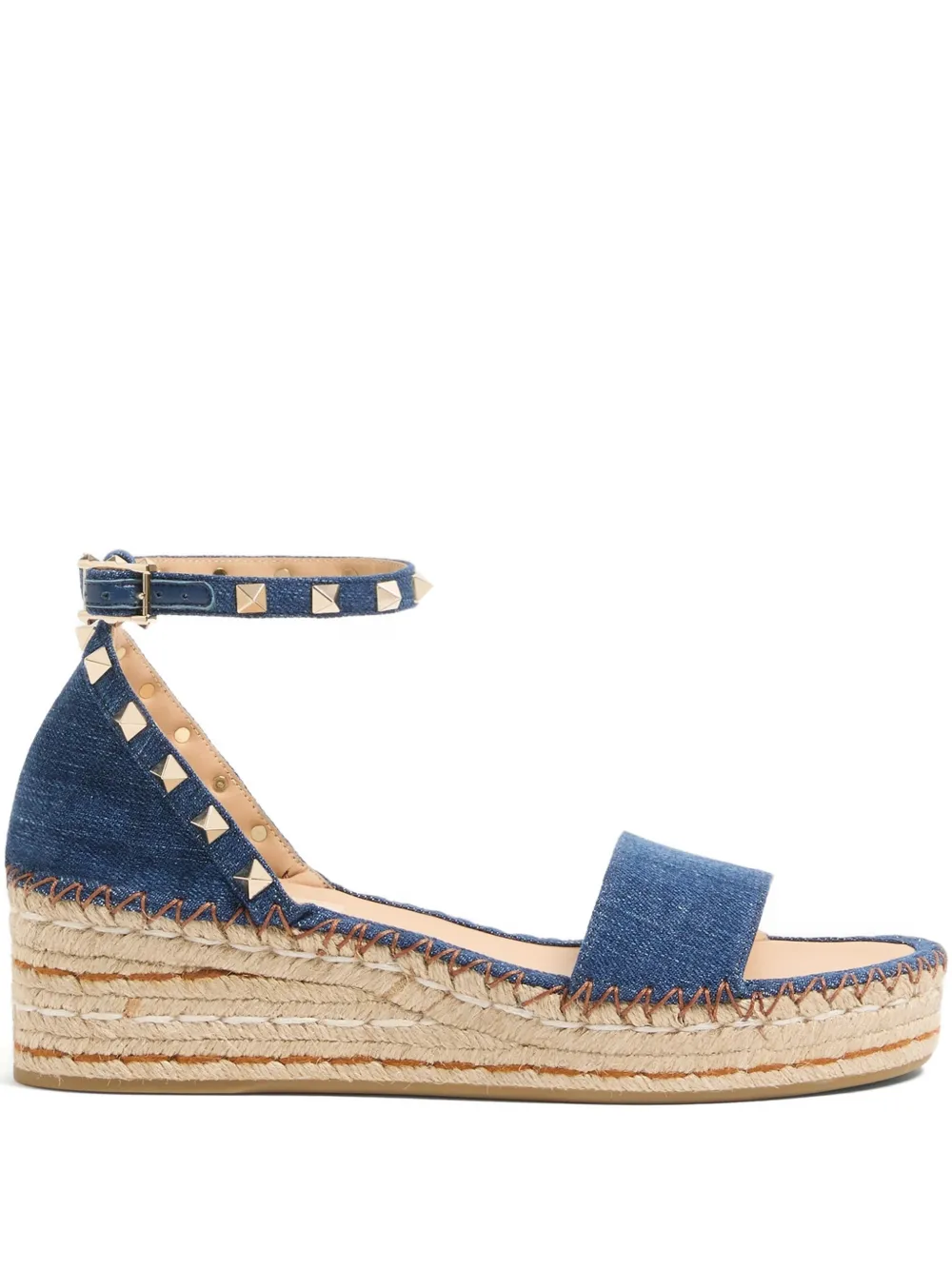 Valentino Garavani Rockstud denim espadrilles - Blue