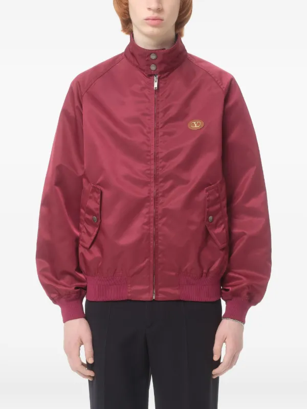Valentino Garavani V logo-patch Blouson | Red | FARFETCH EG